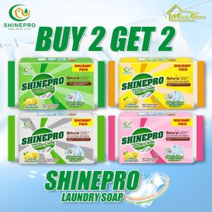 Shinepro Laundry Soap 202g X 4pcs stain-fighting natural vegetable oil lemon scent gener