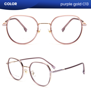 IOOI Eyewear -  Kacamata Bulat Metal PC Lensa Anti Radiasi Bluecromic Photocromic Pria Wanita S11917