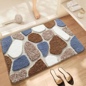 Fluffy Plush Rug Soft Carpet Bathroom Soft Plush Rug Non-Slip Good Water Absorbent Floor Mat