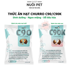 Thức ăn hạt cho mèo PetQ Hạt Churro C90 C90U C90K 90% từ thịt & dầu động vật - Nuôi Pet Shop