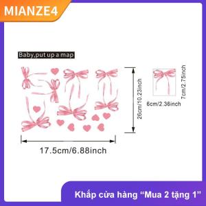 [COD] MIANZE4 Dễ thương màu hồng cung tường dán Boho Bowknot phòng ngủ trang trí tường dán tình yêu trái tim cung tủ lạnh Dán DIY trang trí nhà
