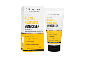 Dr. Sheths Kesar & Kojic Acid Sunscreen For All Skin Types Spf 50 Pa++++ For Pigtation-Free Skin | No White Cast And Light Weight For Daily Moisturization- 50G