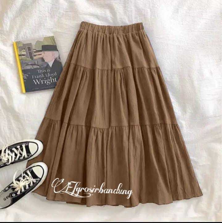 Rok bawahan wanita model terbaru 2025 IMA SKIRT Bahan Crinkle premium Rok Wanita Dewasa Model kekinian VIRAL