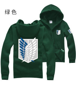 Halloween Attack on Titan Hoodie cospaly Investigation Corps green hoodie cardigan mens spring clothing