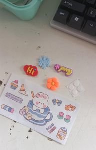 【COD】564pcs Baru Anak Tangan Buatan Mainan DIY Es Krim Cangkir Gukaaa Lem Krim Set DIY Gantungan Kunci Membuat Paket Bahan Mainan Anak Perempuan Simulasi Cangkir Es krim Aksesoris Set