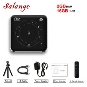 Salange P11 Mini Projector 4K 3D full hd singapore DLP Android 9.0 Support WIFI Bluetooth HDMI Mini video Beamer Mobile Phone with Battery