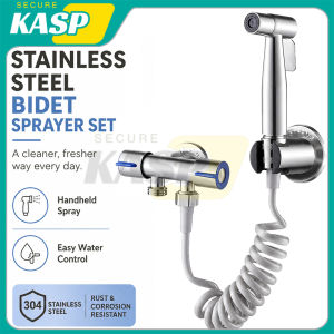 Handheld Bidet Spray Set Stainless Steel Bathroom Toilet Bidet with Spiral Hose Cleaning Tools