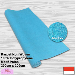 Karpet non woven lantai brudu bludru polos alas kasur duduk masjid mesjid mushola pameran panggung jumbo 200 cm x 200 cm - NMs
