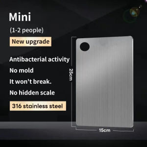 Talenan Stainless Stell 316 Tatakan Memotong Higienis Anti Karat Talenan Anti Bakteri dan Jamur Stainless Steel Cutting Board 316