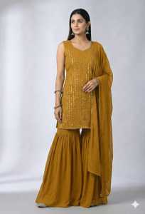 SUHAGAN SEQUNZA GEORGETTE SHARARA SUIT SIZE S TO 2XL B7