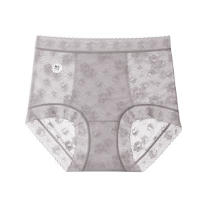 3-Piece Lace Seamless High-Waisted Plus Size Underwear with Anti-Bacterial 10A Breathable Lifted Butt Tummy Control Long Crotch No Slippage