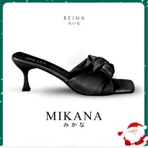 Mikana Reina Square Toe Knot sandals for women 2 inch stilleto heels footwear