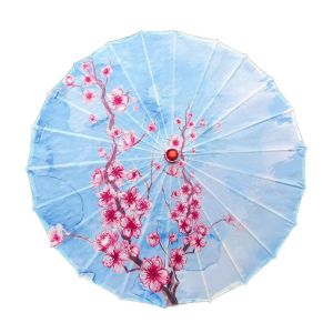 JPTD Handmade Oiled Paper Umbrella Vintage Decorative Hanging Chinese Silk Umbrella Sturdy Long-handle Stick Umbrella Classical Dance