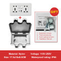 FCM Outdoor Waterproof outlet Sockets IP66 Surface Mount Rainproof Outdoor Switch Socket 118 Type Splashproof Junction Box Bathroom Box. 