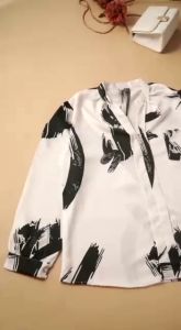 Atasan Pakaian wanita Bisnis/Kemeja Putih Motif KA bisnis/ Casual office blouse