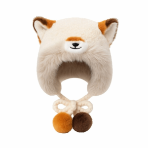 AKZDXE Cartoon Design Fox Ears Trapper Hat Versatile Thickened Fox Cosplay Hat Cute Fluffy Winter Ear Flap Hat Winter Season