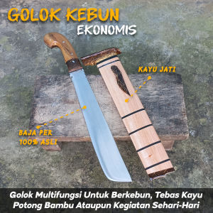 Golok Sembelih Serbaguna Golsem Kukri Sangket Bahan Baja Asli