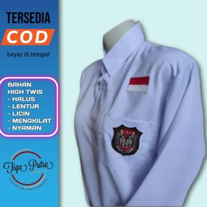 Seragam Sekolah Baju Putih SD MI Lengan Panjang Bahan Kain High Twis