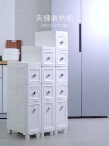 Toilet Slim Cabinet Gap Bathroom Cabinet Storage Rack Trolley Narrow Storage Cabinet Toilet Organizer Kitchen Gap Multi-Layer Storage Rack Toilet Floor Trolley Waterproof