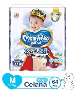 MamyPoko S70 M64 L52 XL46 XXL38/ Mamy Poko S 70 M 64 L 52 XL 46 XXL 38 S-70 M-64 L-52 XL-46 XXL-38 Celana Pants Royal Soft Boys