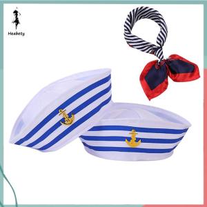 ส่วนลด 10 บาท สำหรับการซื้อ 1 ชิ้น ชุดหมวกกะลาสีผ้าพันคอสี่เหลี่ยมผืนเล็กสำหรับผู้หญิงผ้าพันคอซาตินลายทางสำหรับพนักงานต้อนรับบนเรือ