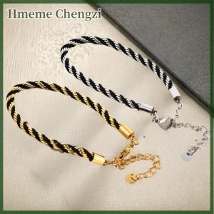 Hmeme Black Color Twisted Chain Neckace For Men50-55cm Stainless Steel Chain Links CollarsNew Trendy Accessories