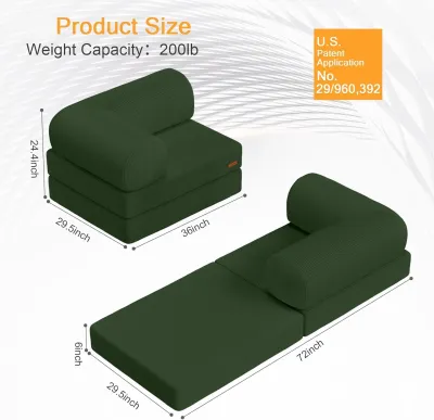 COZY sofa bed integrated dual-purpose full sponge roll pack compressed fabric sofa with handrail 0.75/1.5/1.8/2M Applicable to living room three-person small living room sofa set available