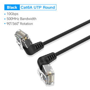 Vention cat6A Cáp Ethernet 10Gbps 90/360 thể xoay đôi khuỷu tay Mèo 6A UTP RJ45 Slim mạng dây mạng Lan cho PC PS4 Router RJ45 Cáp router Cáp LAN Cáp máy tính