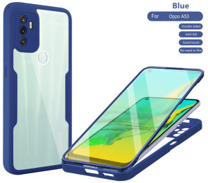 360° Full Body Cover Protection Phone Case for OPPO A3 A3X A5 A5i A6 Pro A6x A6t A15 A15s A16 A52 A72 A92 A74 A55 A79 A94 A95 A5 A9 2020 A33 A53 A32 A53s A36 A76 Reno 4Z 7 5F 12 13 14 15 12F 13F 14F 15F F Pro 4G 5G Double Side with Tempered Glass Casing