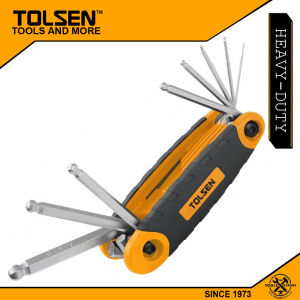 Tolsen 8Pcs Folding Ball Point Allen Hex Key Set (1.5/2/2.5/3/4/5/6/8mm) 20068
