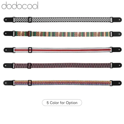 Dodocool Adjustable Ukulele Strap Soft Polyester Woven Printing Pattern Shoulder Belt with Hanging Rope for Ukulele