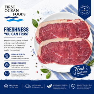 (First Ocean Foods) Australian Beef Striploin Steak - 1KG