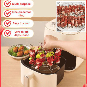 BBQ Rack Air Fryer 304 Kitchen Grilling Rack/Cooking Skewer/Barbecue Stand/Multipurpose/Easy Clean/Corrosion Resistant/Home Party/Outdoor Family Use