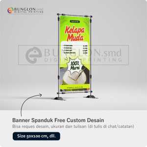 PRINT CETAK SPANDUK BANNER KELAPA MUDA CUSTOM DESAIN