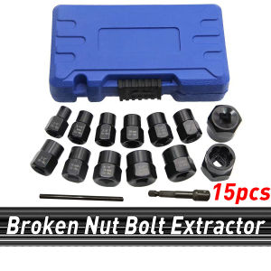 15pcs Impact Damaged Bolt Nut Remover Extractor Socket Tool Set Bolt Nut Screw Removal Socket Wrench
