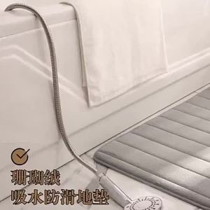 【Ship in 24H】Ship 24HSuper Absorbent Bathroom Floor Mat Coral Fleece Toilet Water Absorbent Carpet Shower Cotton Bath Rug Home Doormat