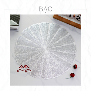 Tấm lót bàn ăn viền hình vỏ sò sang trọng miếng lót bàn ăn nhựa PVC chống trượt cách nhiệt dễ vệ sinh. Placemat - L001