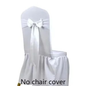 25pcs Satin Spandex Chair Cover Band Ribbons Chair Tie Backs for Party Banquet Decor Wedding Decoration Knot Chair Bow Sashes