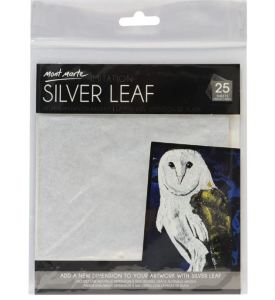 Mont Marte  Art & Craft Imitation Silver/gold  Leaf 14x14cm 25 Sheet/ Water based gilding adhesive