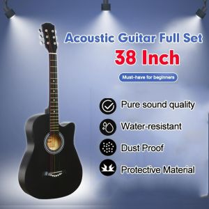 MINSINE 38-Inch Acoustic Guitar for Adults Perfect for Beginners Durable & Portable Student Practice Kit with Free Accessories