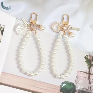 YUYIN4 1PC DIY khóa vòng móc chìa khóa chủ Túi Mặt dây chuyền Keychain điện thoại di động Trường hợp chuỗi chuỗi ngọc trai túi Mặt dây chuyền Trang trí phụ kiện