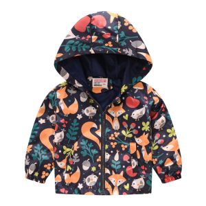 Kids Girls Jacket Thin Style Fashion Little Princess Windbreaker Coat Hooded Zipper Boys Outerwear Kids Clothes