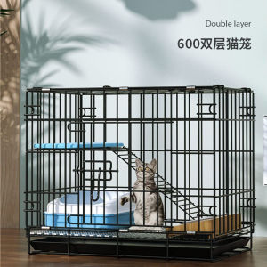 ikkle กรงแมวขนาดใหญ่พร้อมถาดด้านล่างและเปลญวนแมวคอนโดแมวกรงสัตว์เลี้ยงคอนโดบ้านแมวพับได้กรงกระต่ายคอนโดกรงแมว2/3/4ชั้น