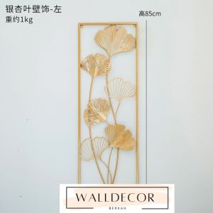 WB TERLARIS PREMIUM Wall decor hiasan dinding/Wall decor metal gold Frame Daun