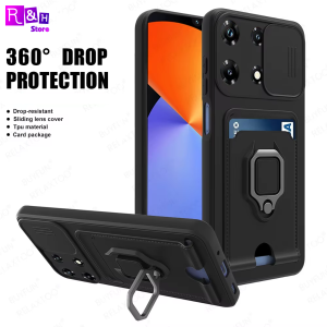 Case Infinix Hot 40 40i 40 Pro Slide Camera with Card Slot Ring Standing