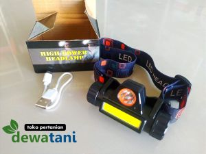 Lampu Senter Kepala Mini Head Lamp LED - Cahaya Terang Bisa Dicas dan Tahan Air Hujan