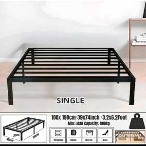 Various Sturdy Metal Bed Frame Heavy Duty Iron Bed高级铁艺床架-White/Black/Queen/Single/King