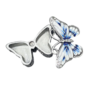 ภาพวาดด้วยมือเคลือบกล่องแบบมีบานพับรูปหัวใจ/กล่องของกระจุกกระจิกผีเสื้อของสะสมรูปแกะสลักของตกแต่งบ้าน