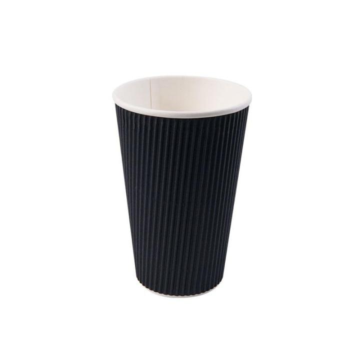 1000Pcs Disposable Hot Paper Cups WITH lid Double Wall & Ripple ...