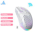 SOLAKAKA Bluetooth+wireless 2.4G 3-mode RGB charging 800-4000 DPI, with honeycomb shell, Komputer, laptop ergonomically designed visual gaming mouse PC(SM600).